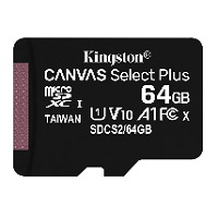 Kingston Canvas Select Plus - Tarjeta de memoria flash (adaptador microSDXC a SD Incluido) - 64 GB